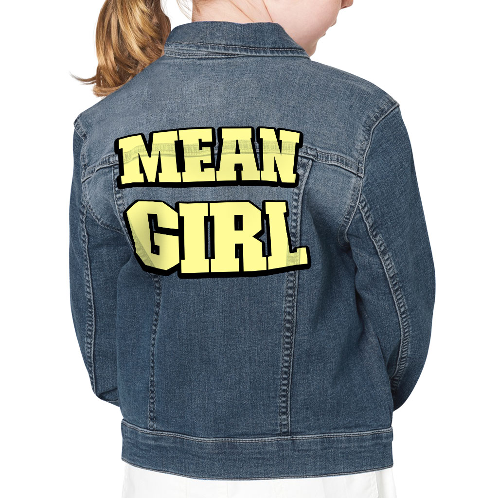 Mean Girl Kids' Denim Jacket Phrase Jean Jacket Word Print Denim