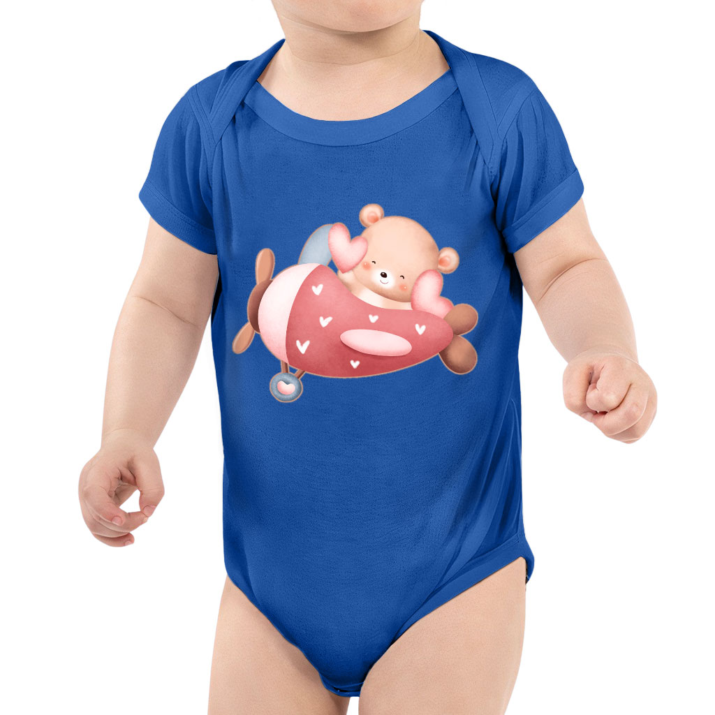 Airplane Cute Baby Jersey Onesie Bear Baby Bodysuit Watercolor Baby